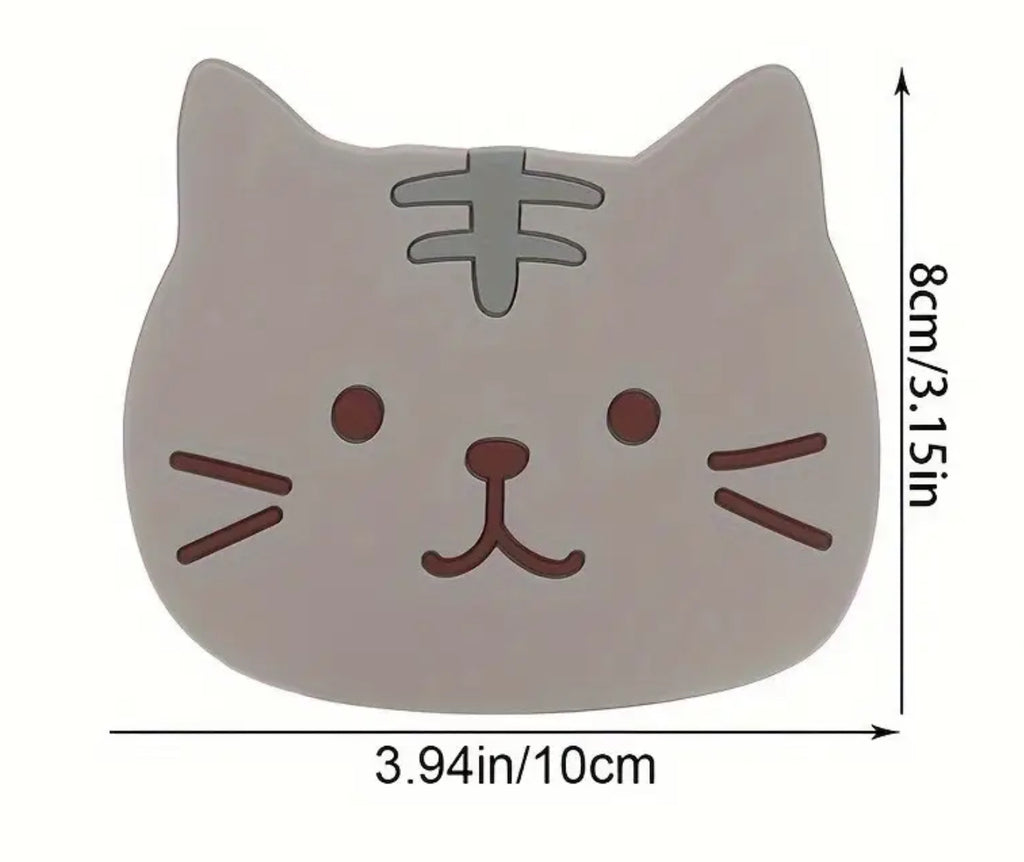 Dessous de verre en silicone en forme de chat