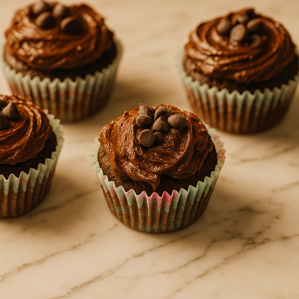Cupcake au chocolat sans sucre (avec glaçage)