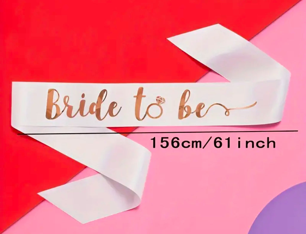 Ensemble enterrement de vie de jeune fille BRIDE TO BE (écharpe, diadème, voile)