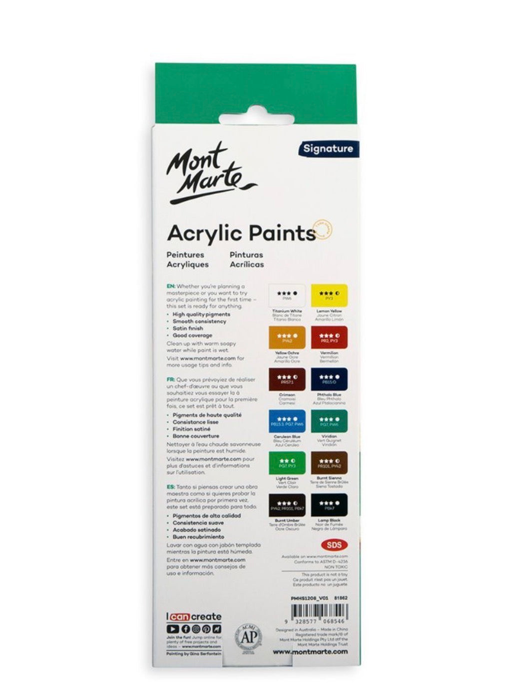 12- Colours Acrylic Paint Set