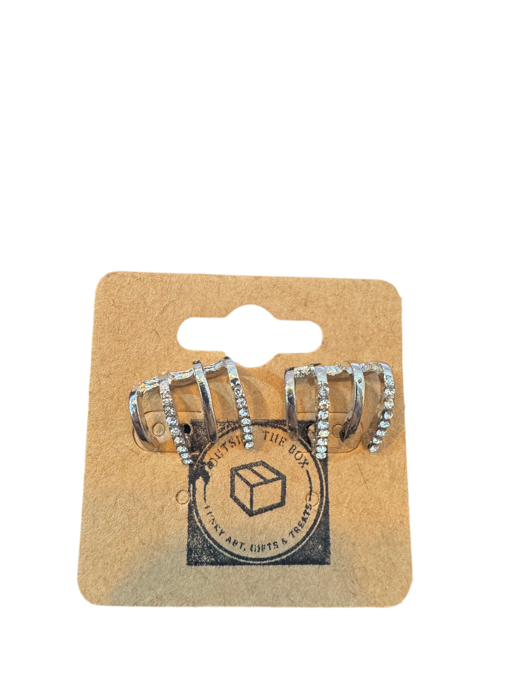 Boucles d'oreilles créoles strass argent/or