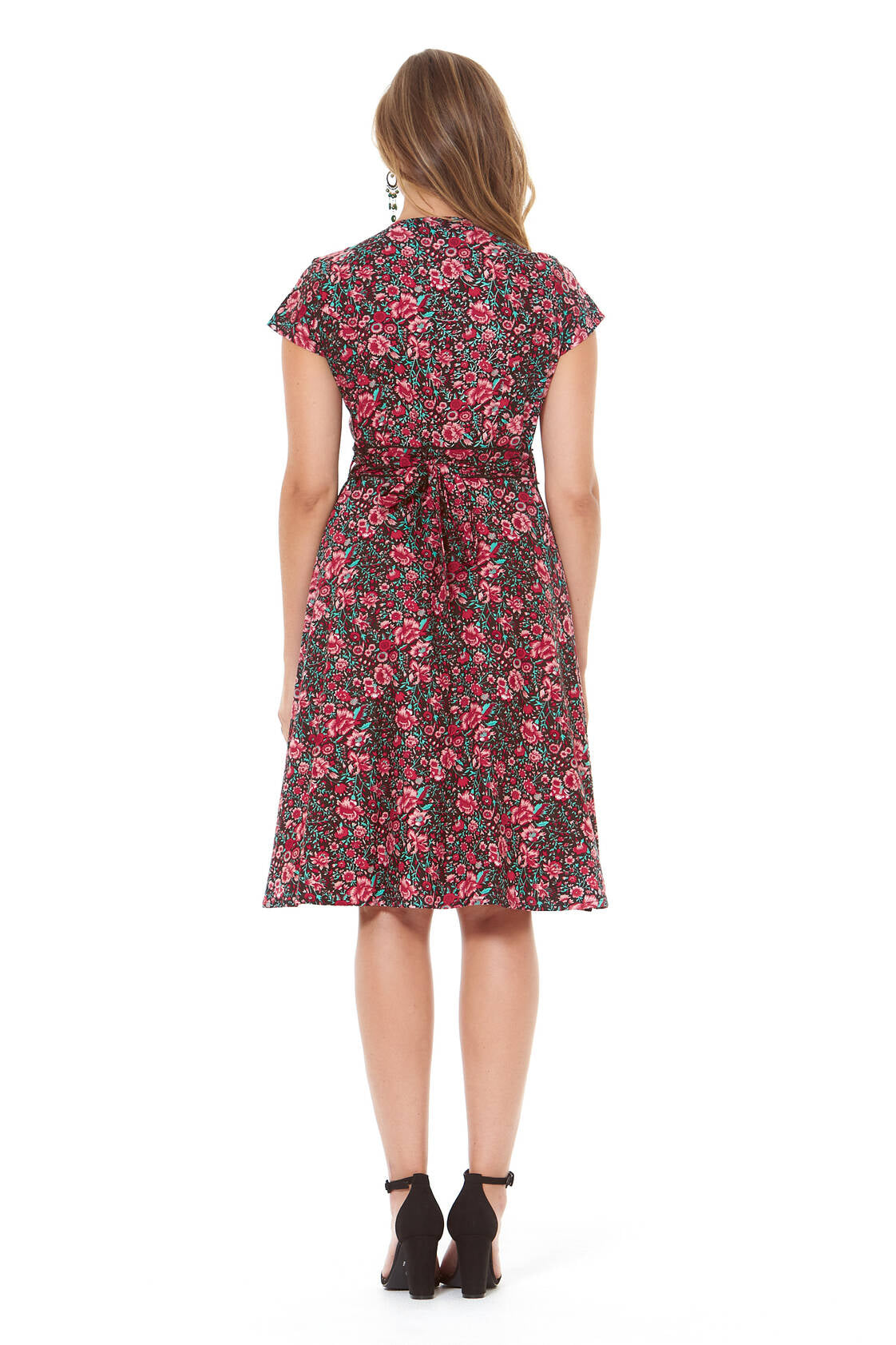 Astrid Naples Print Wrap Cotton Dress