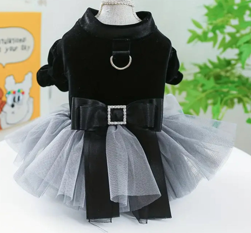 Robe en velours noir