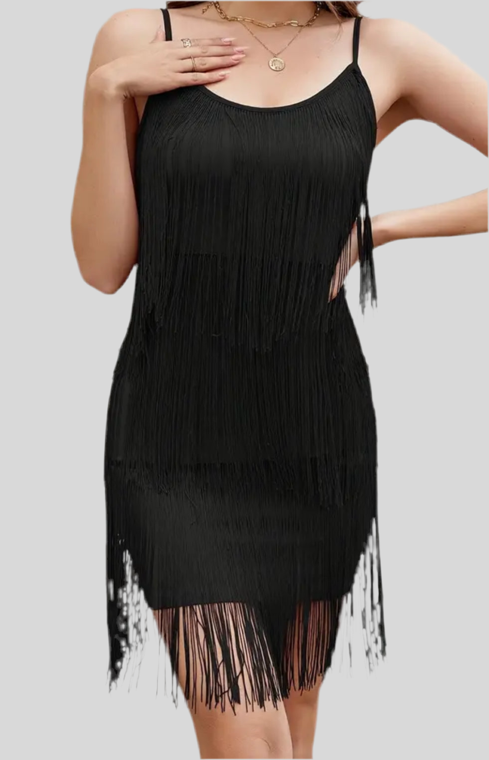 Black tassel dress