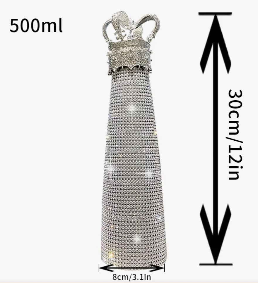 Crown Diamanté Water Bottle