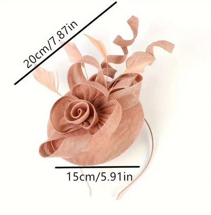 Green or Pink Floral Spiral Derby Fascinator Hat