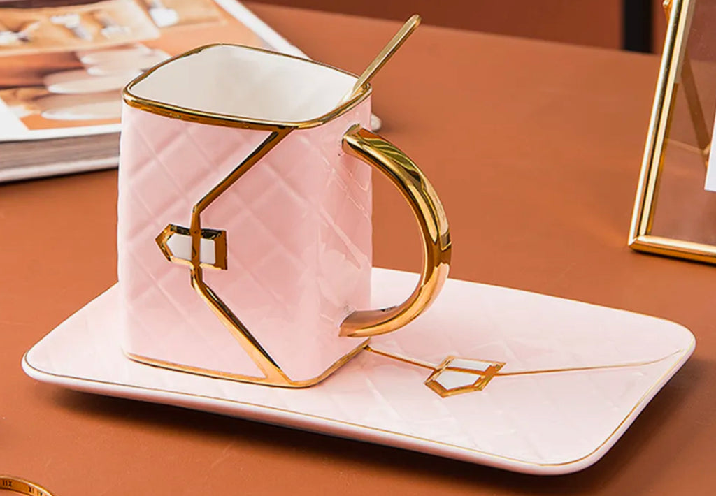 Pink Handbag Cup and Saucer