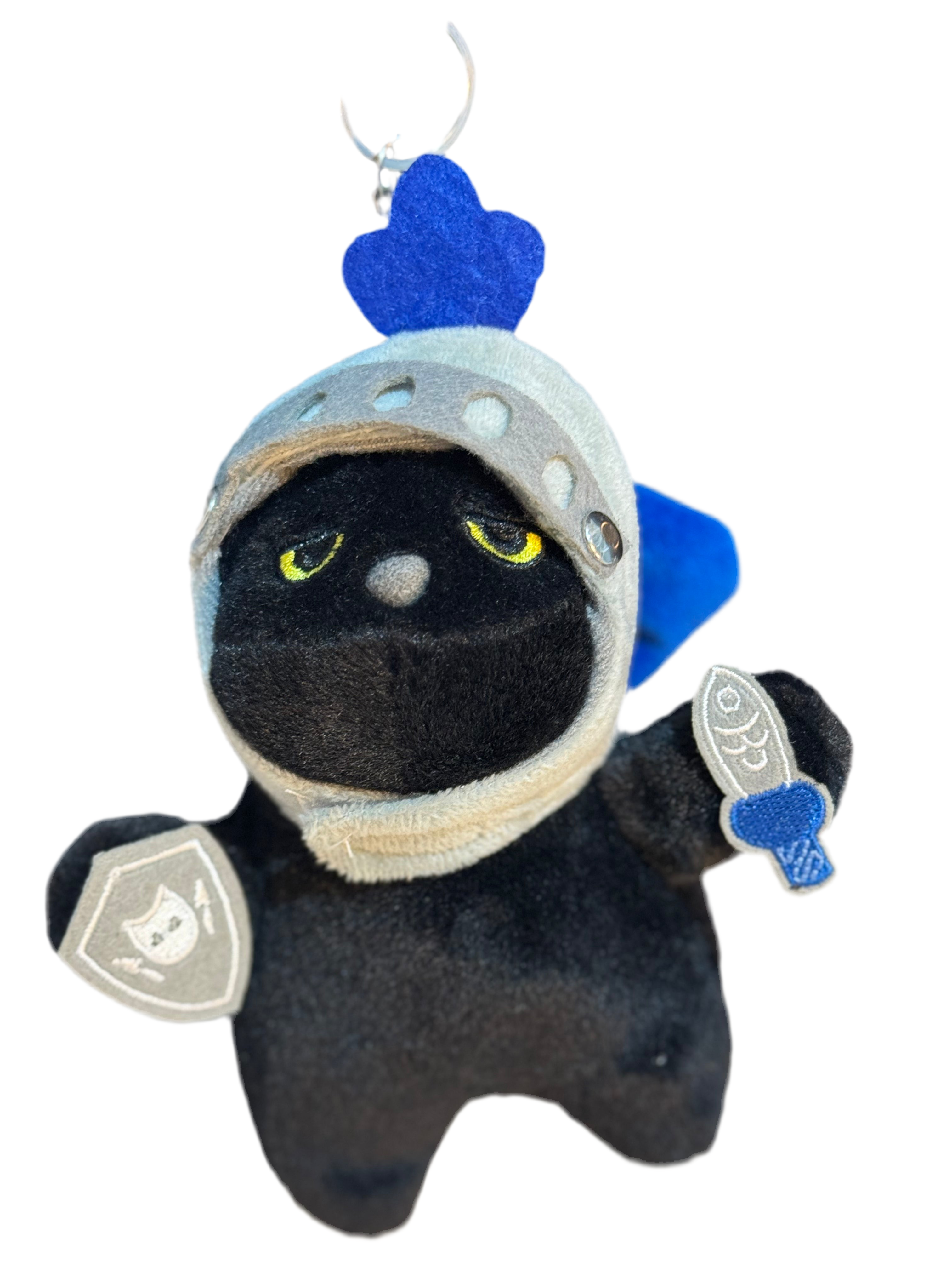 Plushie knight cat keychain