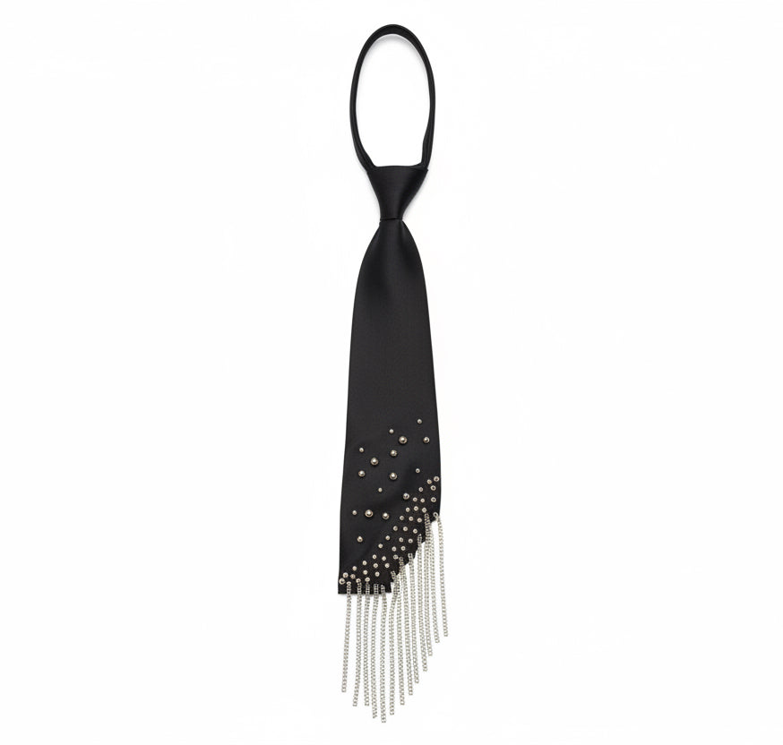 Black tie with Tassels