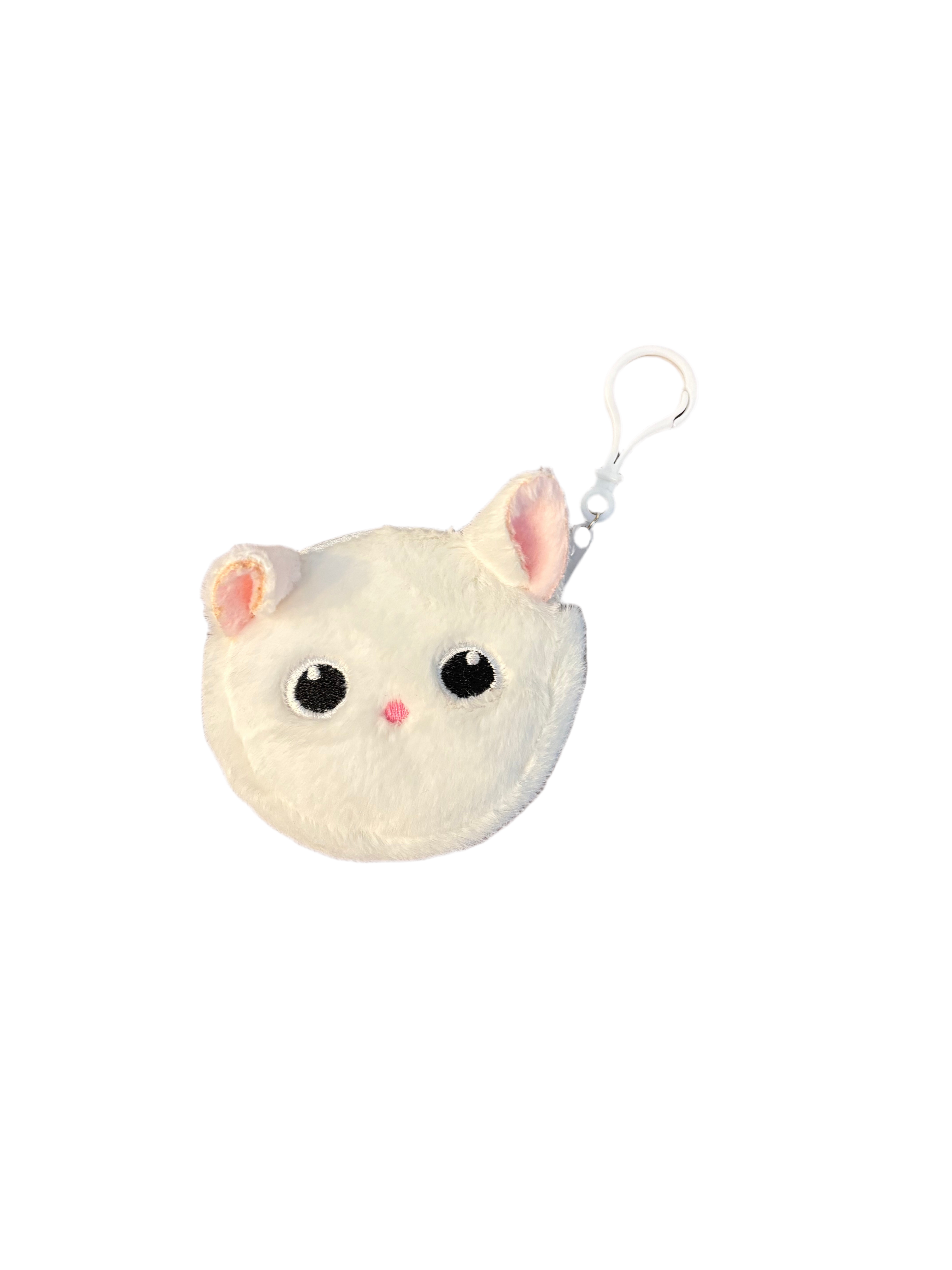 White cat coin purse