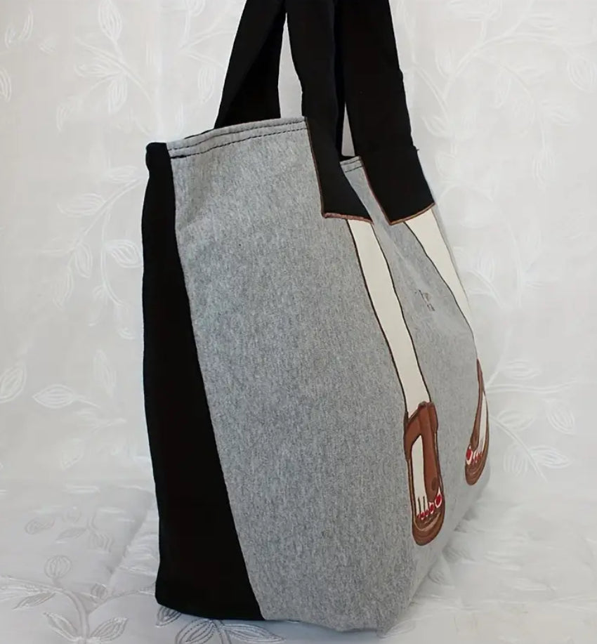 Sac fourre-tout fantaisie gris Mis Zapatos