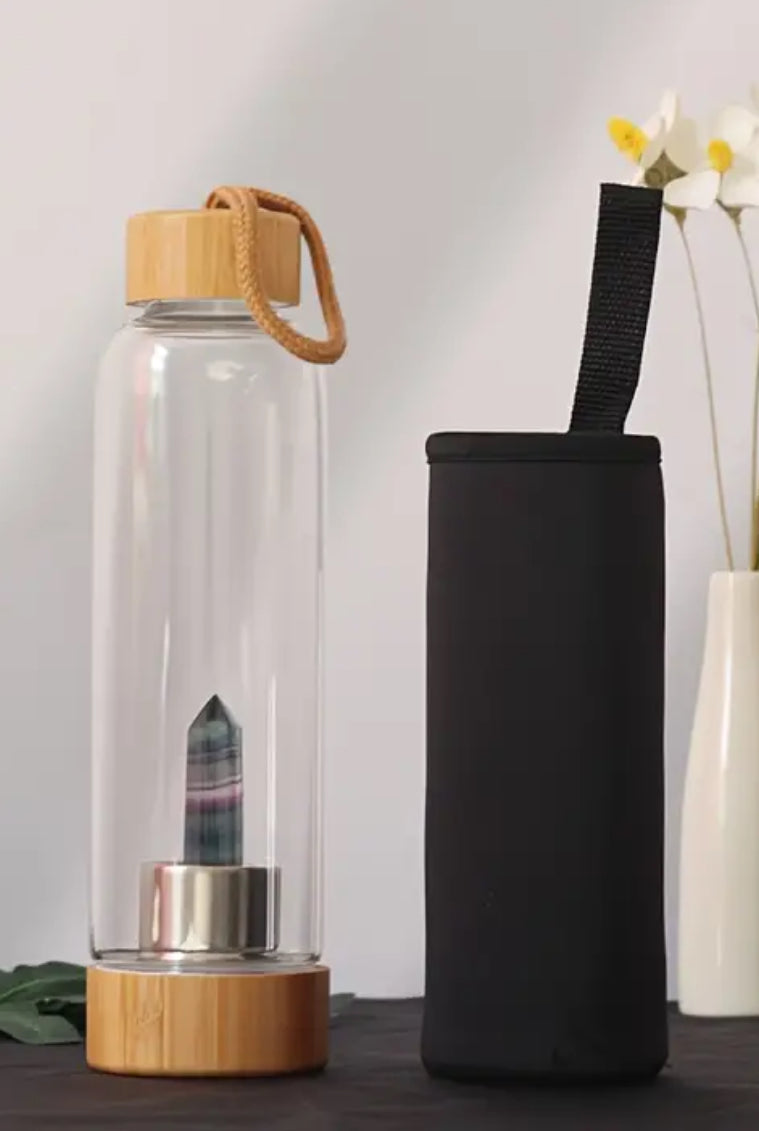 Bouteille d'eau en cristal 550 ml (fluorite)