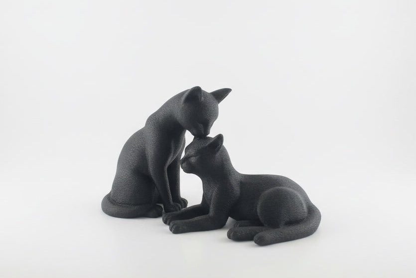 Kissing Black Cats Figurine