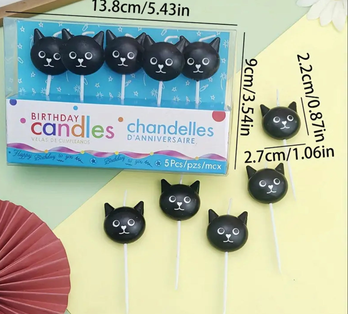 Black Cats Candles (Pack of 5)