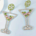 Cocktail Glass zirconia earrings