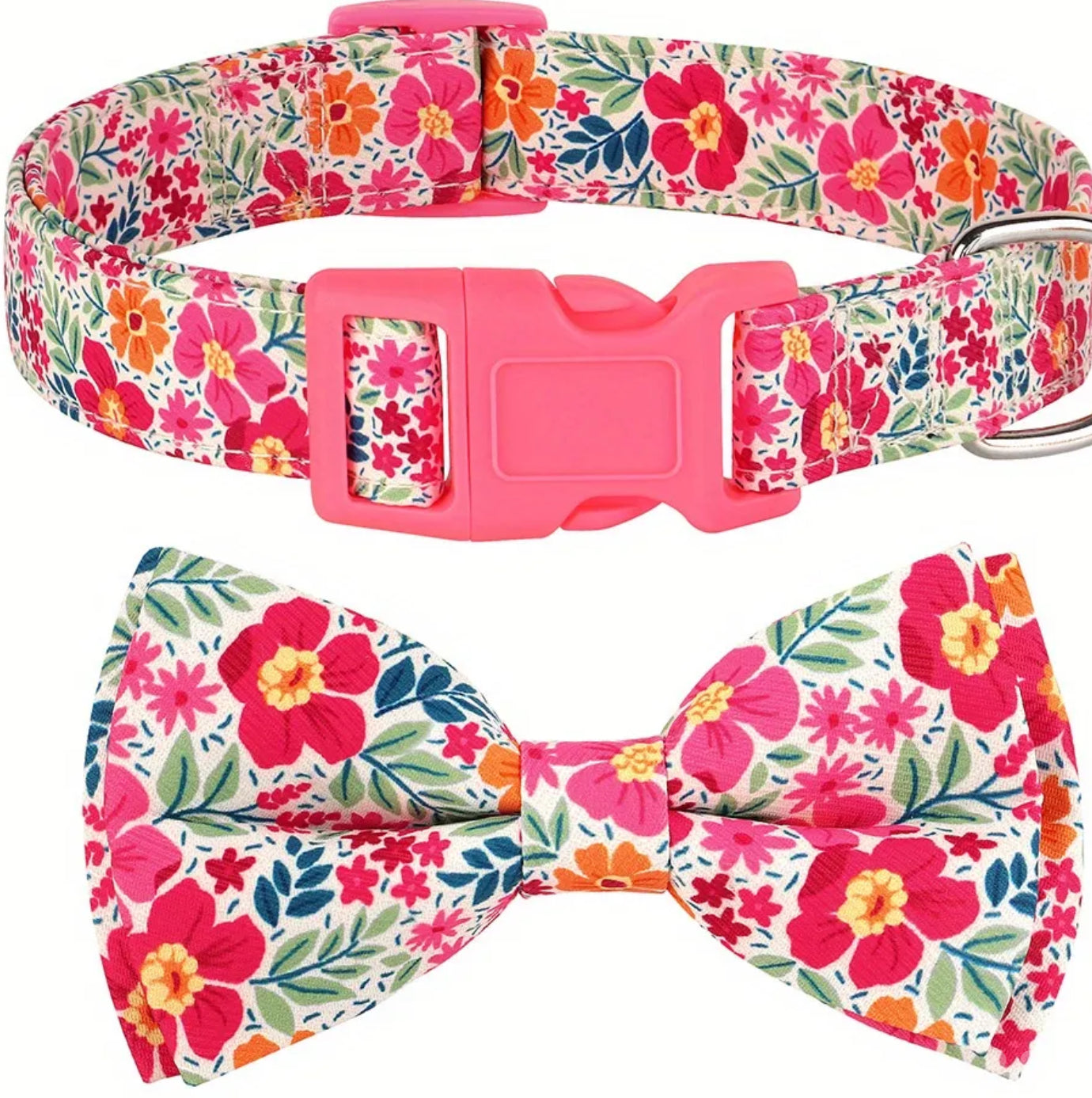 Collier en tissu avec nœud pour chien ou chat