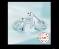 Bague en argent sterling avec chat 3D