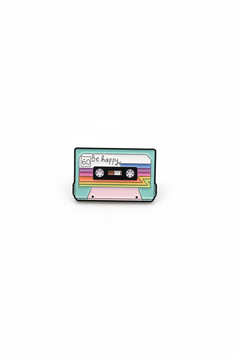 Be Happy Cassette pin