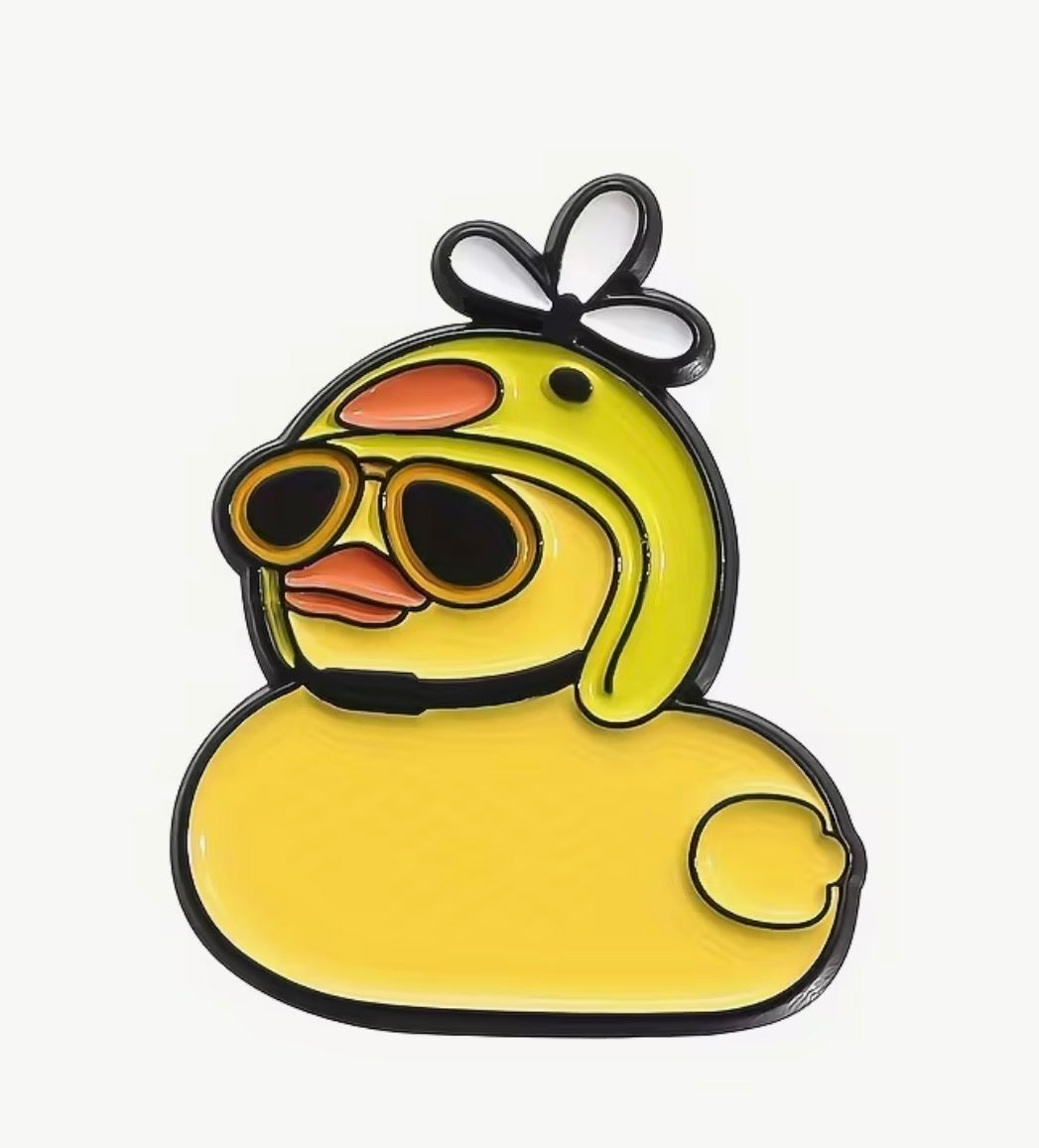 Duck with Helmet Brooch