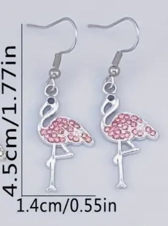 Boucles d'oreilles Flamingo Zirconia