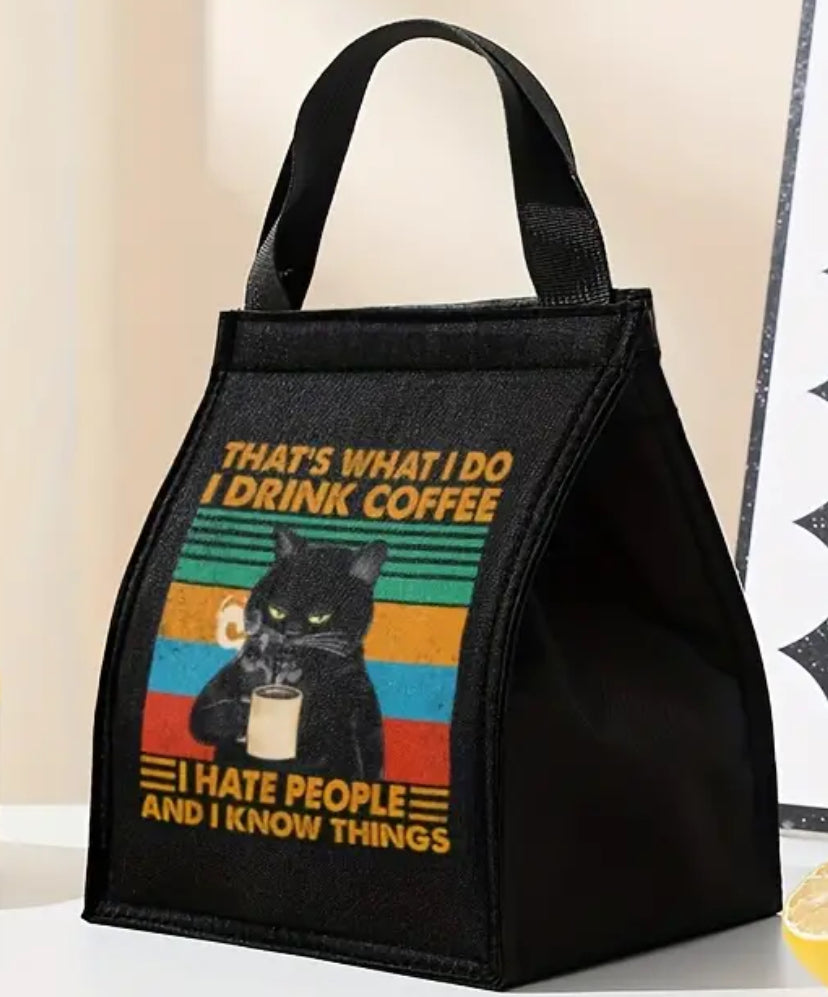 Sac à lunch isotherme Cheeky Coffee Loving Cat
