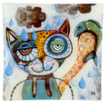 Assiette carrée en verre OWL