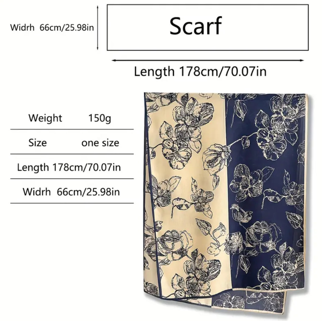 Floral double-sided scarf