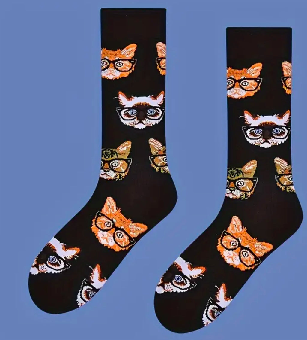 Chaussettes Chats avec Lunettes