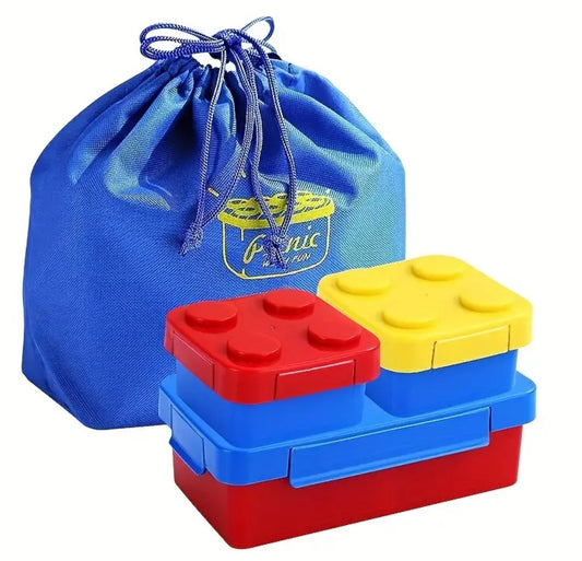 Building Blocks Lunch Box with Bag