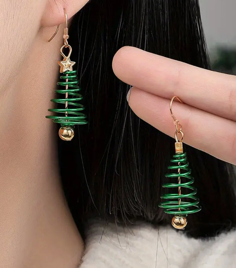 Boucles d'oreilles sapin de Noël