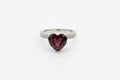 Red Zircon Heart Ring