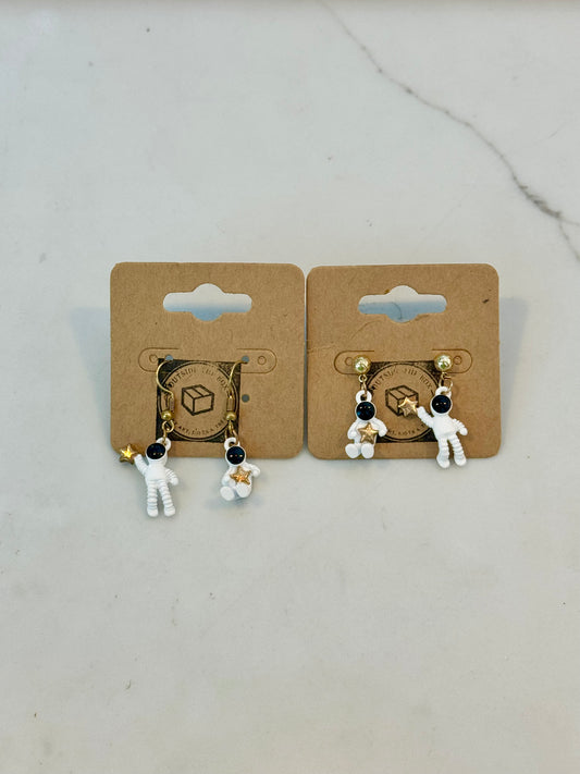 Astronauts sterling silver earrings