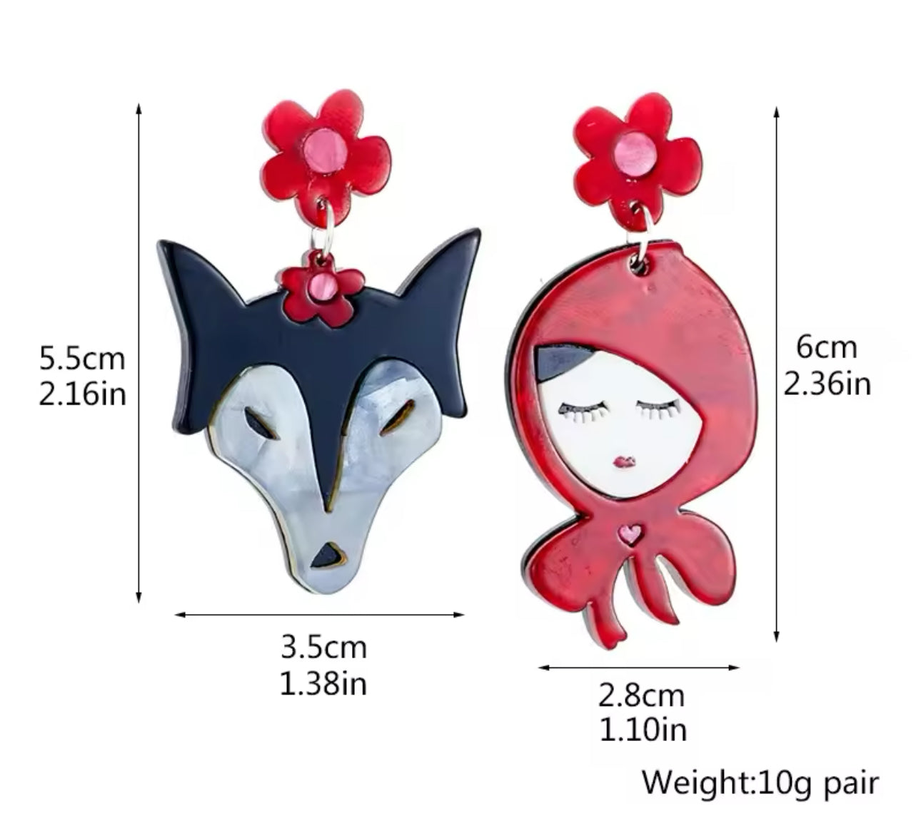 Little Red Riding Hood earrings