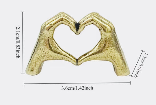 Handcrafted Brass Love Heart Hands