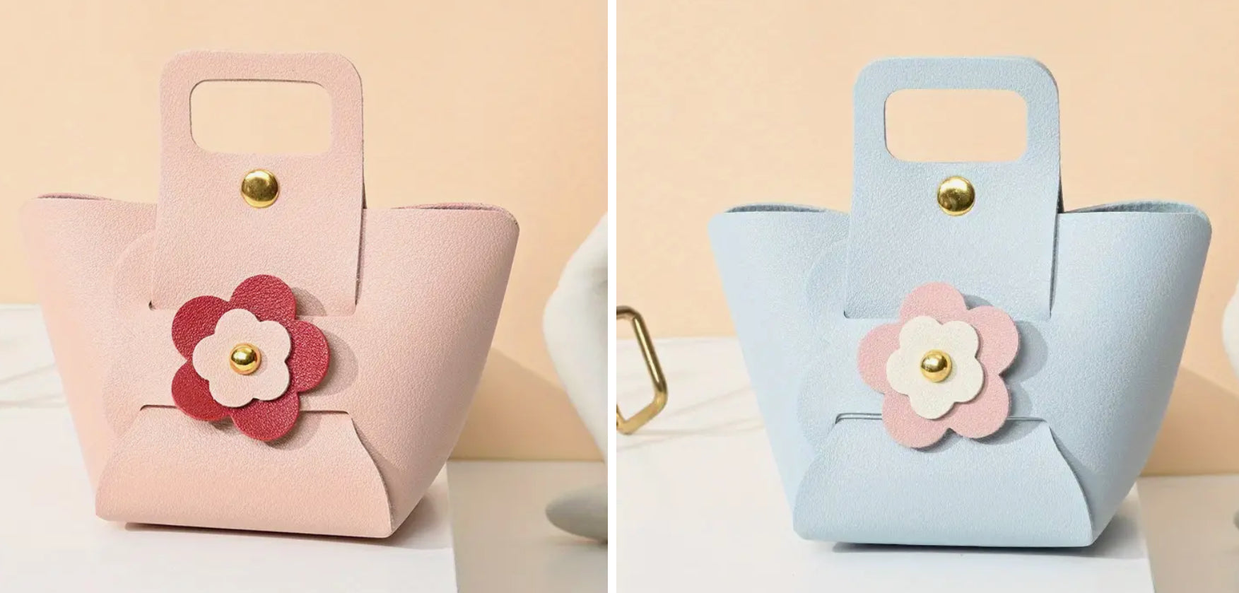 Petits sacs cadeaux en vinyle avec fleurs