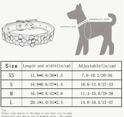 Single row of flowers pet collar