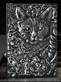 Carnet de notes ligné A5 avec motif chat en relief