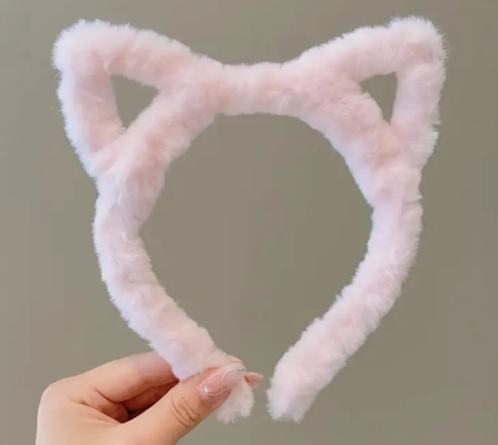 Fluffy Pink Cat Ears Hairband