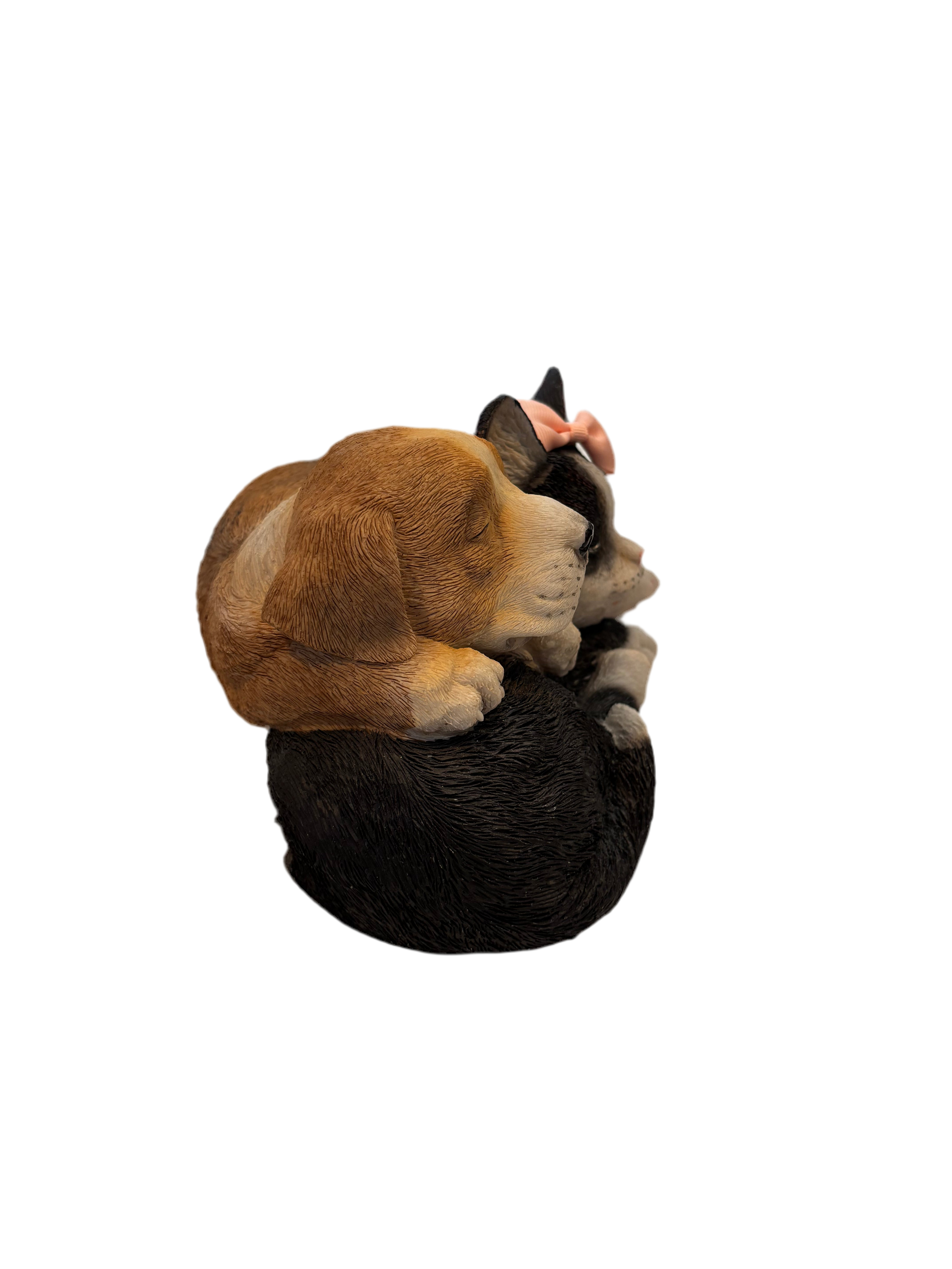 Cat and dog statue