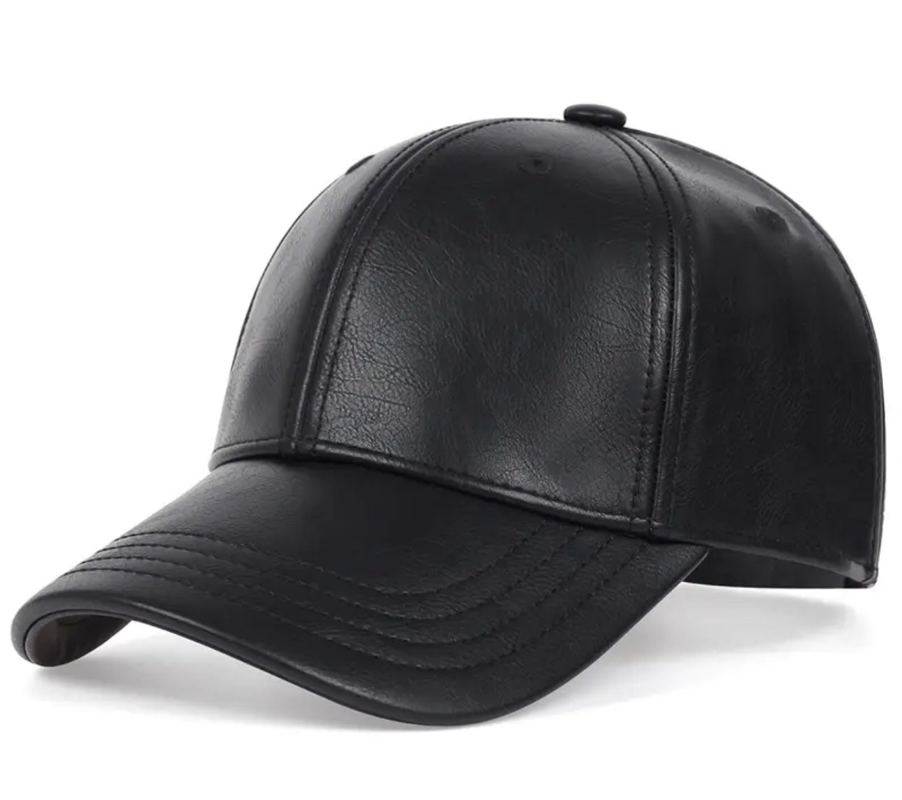 Leatherette baseball cap