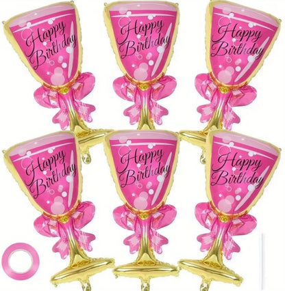 Birthday Champagne Glass Foil Balloon