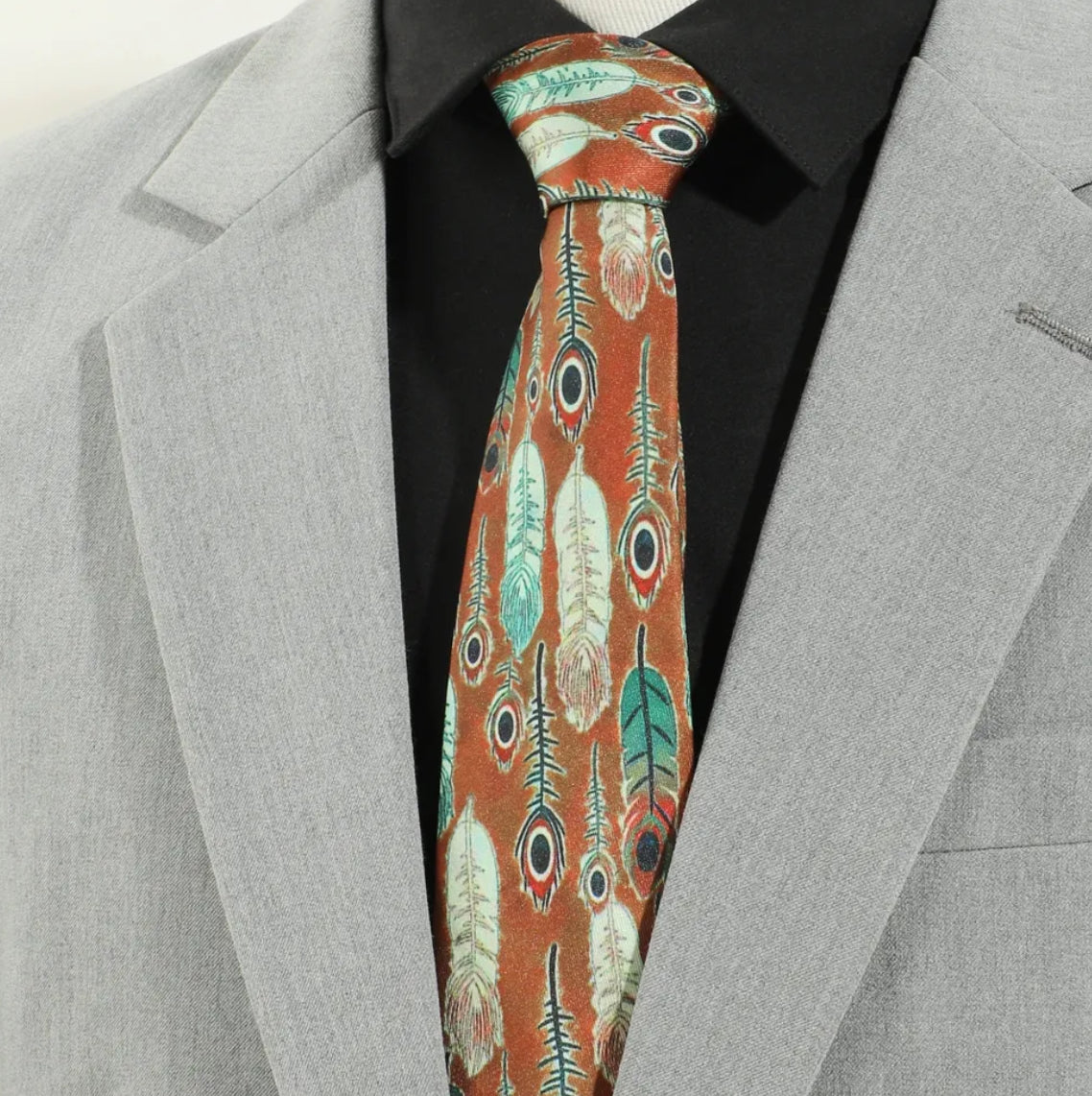 Feather business neck tie