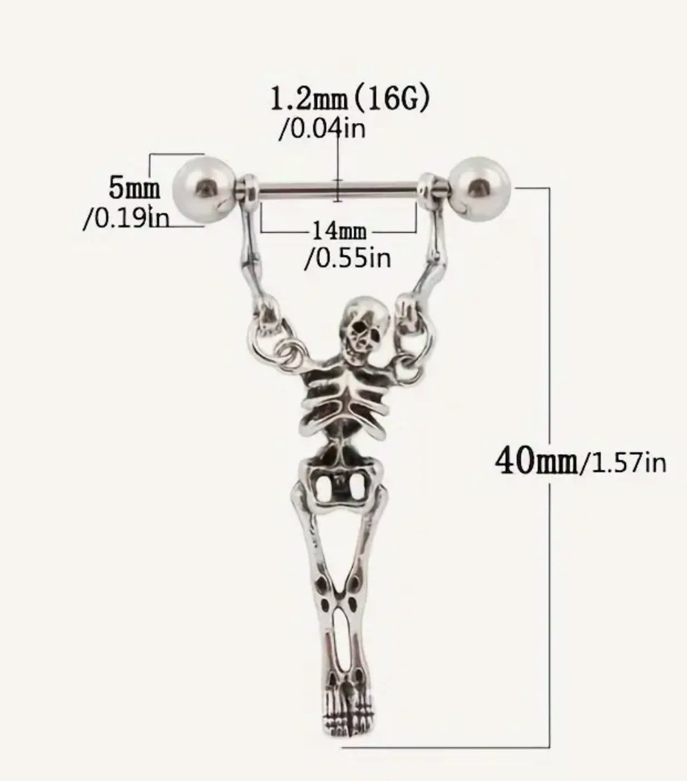 Piercing squelette en acier inoxydable