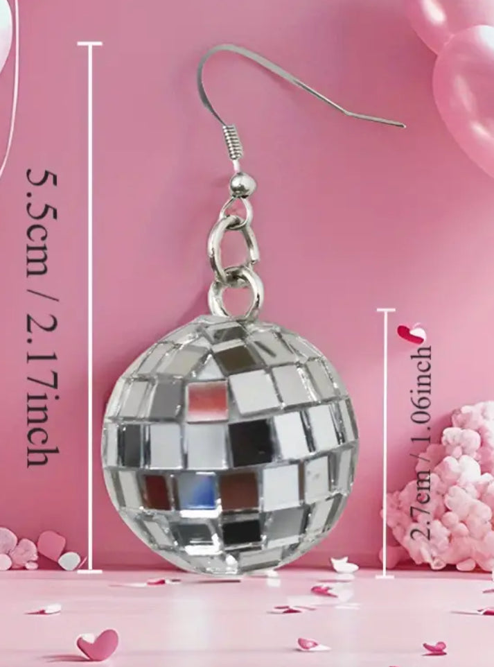 Boucles d'oreilles boule disco