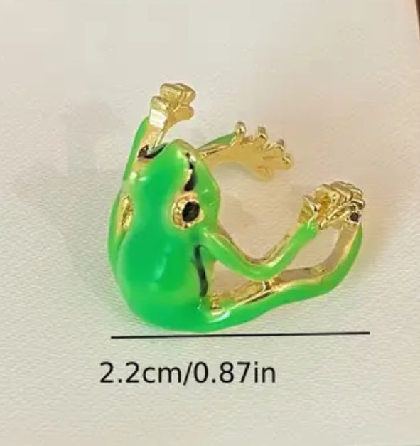 Bague réglable Grenouille Verte