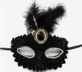Black Masquerade Feather Mask