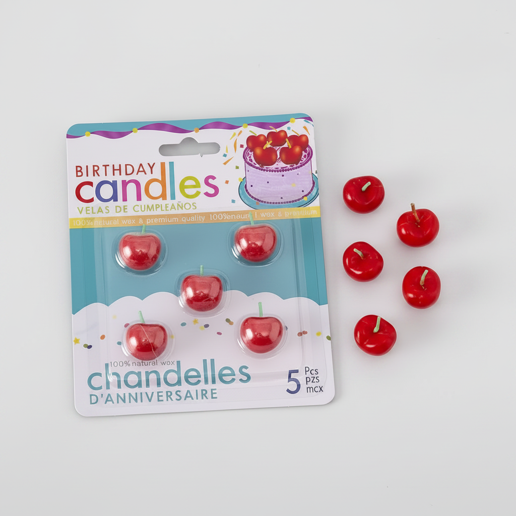Cherry Natural Wax Birthday Candles