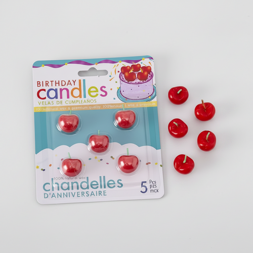Cherry Natural Wax Birthday Candles