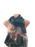 Scarf with transparent flowers