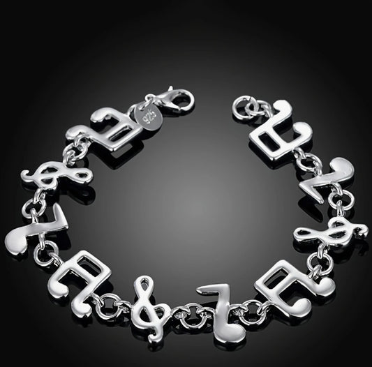 Sterling Silver musical notes bracelet